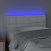 Cabecero Con Led Cuero Sintético Blanco 100x5x78/88 Cm Vidaxl