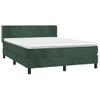 Cama Box Spring Con Colchón Terciopelo Verde Oscuro 140x190 Cm Vidaxl