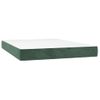 Cama Box Spring Con Colchón Terciopelo Verde Oscuro 140x200 Cm Vidaxl