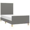 Estructura De Cama Con Cabecero De Tela Gris Oscuro 80x200 Cm Vidaxl