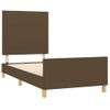 Estructura De Cama Con Cabecero De Tela Marrón Oscuro 90x190 Cm Vidaxl