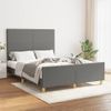 Estructura De Cama Con Cabecero De Tela Gris Oscuro 140x190 Cm Vidaxl