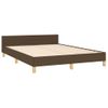 Estructura De Cama Con Cabecero De Tela Marrón Oscuro 140x190cm Vidaxl