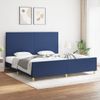 Estructura De Cama Con Cabecero De Tela Azul 200x200 Cm Vidaxl