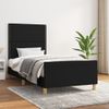 Estructura De Cama Con Cabecero De Tela Negro 90x190 Cm Vidaxl