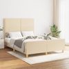 Estructura De Cama Con Cabecero De Tela Color Crema 140x190 Cm Vidaxl