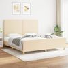 Estructura De Cama Con Cabecero De Tela Color Crema 180x200 Cm Vidaxl