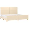 Estructura De Cama Con Cabecero De Tela Color Crema 200x200 Cm Vidaxl