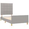 Estructura De Cama Con Cabecero De Tela Gris Claro 80x200 Cm Vidaxl