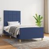 Estructura De Cama Con Cabecero De Tela Azul 90x190 Cm Vidaxl