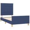 Estructura De Cama Con Cabecero De Tela Azul 90x190 Cm Vidaxl