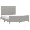 Estructura De Cama Con Cabecero De Tela Gris Claro 140x190 Cm Vidaxl