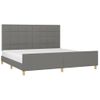 Estructura De Cama Con Cabecero Tela Gris Oscuro 200x200 Cm Vidaxl