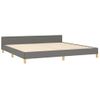 Estructura De Cama Con Cabecero Tela Gris Oscuro 200x200 Cm Vidaxl