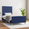 Estructura De Cama Con Cabecero De Tela Azul 90x190 Cm Vidaxl