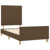 Estructura De Cama Con Cabecero De Tela Marrón Oscuro 90x190 Cm Vidaxl