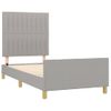 Estructura De Cama Con Cabecero De Tela Gris Claro 90x200 Cm Vidaxl