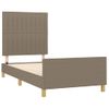 Estructura De Cama Con Cabecero De Tela Gris Taupe 90x200 Cm Vidaxl