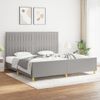 Estructura De Cama Con Cabecero De Tela Gris Claro 200x200 Cm Vidaxl