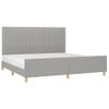 Estructura De Cama Con Cabecero De Tela Gris Claro 200x200 Cm Vidaxl