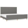 Estructura De Cama Con Cabecero Tela Gris Oscuro 200x200 Cm Vidaxl