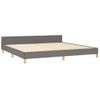 Estructura De Cama Con Cabecero Tela Gris Oscuro 200x200 Cm Vidaxl