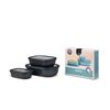 Set De 3 Botes De Cocina Cirqula Rectangular 500 / 1000 / 2000 Ml.