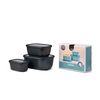 Set De 3 Botes De Cocina Cirqula Rectangular 750 / 1500 / 3000 Ml.