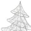 Árbol De Navidad Deco 30cm Con Leds Blanco Cálido Metal Plateado