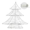 Árbol De Navidad Deco 30cm Con Leds Blanco Cálido Metal Plateado