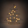 Árbol De Navidad Deco 30cm Con Leds Blanco Cálido Metal Plateado