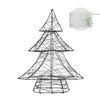 Árbol De Navidad Con Leds 40 Cm Metal Negro Con Leds Blanco Cálido