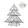 Árbol De Navidad Con 20 Leds Blanco Cálido Metal Negro