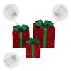 Set De 3 Deco Regalos De Navidad Con Led Verdes/rojas Ecd Germany