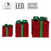 Set De 3 Deco Regalos De Navidad Con Led Verdes/rojas Ecd Germany