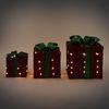 Set De 3 Deco Regalos De Navidad Con Led Verdes/rojas Ecd Germany