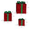 Set De 3 Deco Regalos De Navidad Con Led Verdes/rojas Ecd Germany