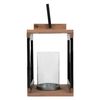 Farol De Madera Natural  Para Velas De Té 22 Cm Metal Ecd Germany