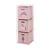 Estantería Infantil Unicornio 3 Cajas De Tela Rosa 102x35x35 Cm