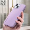 Funda Magsafe Para Iphone 15 Plus Silicona Mat Suave Grafito Lavanda Decoded