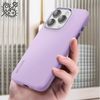 Funda Magsafe Para Iphone 15 Pro Max Silicona Mat Suave Grafito Lavanda Decoded