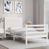 Estructura De Cama Individual Con Cabecero Madera Maciza Blanco Vidaxl