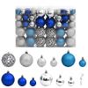 Bolas De Navidad 100 Unidades Azul Y Plateado 3 / 4 / 6 Cm Vidaxl