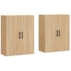 Armario De Pared 2 Unidades Roble Sonoma 69,5x34x90 Cm Vidaxl