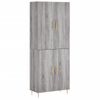 Aparador Alto Madera Contrachapada Gris Sonoma 69,5x34x180 Cm Vidaxl