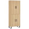 Aparador Alto Madera Contrachapada Color Roble 69,5x34x180 Cm Vidaxl