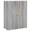 Aparador Alto Madera Contrachapada Gris Sonoma 69,5x34x180 Cm Vidaxl