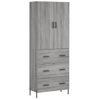 Aparador Alto Madera Contrachapada Gris Sonoma 69,5x34x180 Cm Vidaxl