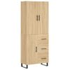 Aparador Alto Madera Contrachapada Color Roble 69,5x34x180 Cm Vidaxl