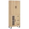 Aparador Alto Madera Contrachapada Color Roble 69,5x34x180 Cm Vidaxl